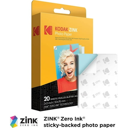 Kodak - Printomatic Instant Print Camera, Iconic Style Case + Zink Paper (20 Sheets) - Bundle - Dark Pink