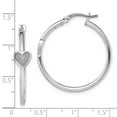 thumbnail image 2 of Beautiful Sterling Silver RH-plated Enamel Glitter Fabric Heart Hoop Earrings, 2 of 2