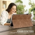 thumbnail image 2 of Allytechgroup iPad Pro 13 2024  Case, Slim Fit Premium PU Leather Flip Cover Multi Angle Viewing Stand Auto Sleep Wake Shockproof Case for Apple iPad Pro 13 2024 M4, Brown, 2 of 12