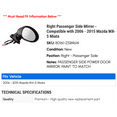 thumbnail image 2 of Right Passenger Side Mirror - Compatible with 2006 - 2015 Mazda MX-5 Miata 2007 2008 2009 2010 2011 2012 2013 2014, 2 of 2