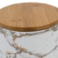 thumbnail image 3 of Home Basics Marble Ceramic Food Storage Canister with Bamboo Lid, Small, White, 3 of 6