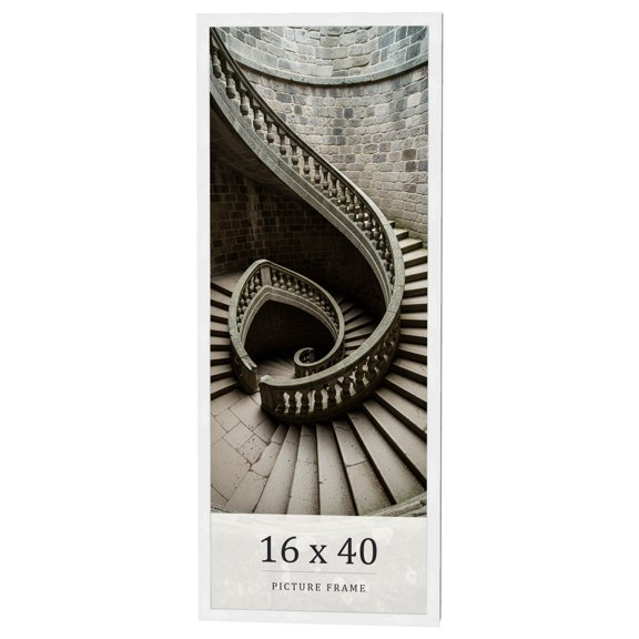 16x40 Frame White Real Wood Picture Frame Width 0.75 inches | Interior Frame Depth 0.5 inches |