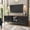 Black, variant on HLR 63" Modern TV Stands for Living Room, Long Wood Entertainment Center with 4 Doors Storage, Green
