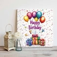 thumbnail image 5 of Happy Birthday Canvas Wall Art, Colorful Balloon Ribbon Present Framed Wall Decor Modern Artwork Prints Painting for Living Room, Bedroom, Kitchen & Cafe Decor 28x28 Inch, 5 of 9