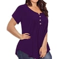 thumbnail image 2 of Bouanq Women's Plus Size Tunic Tops T Shirt Floral Casual Swing Blouse, 2 of 4