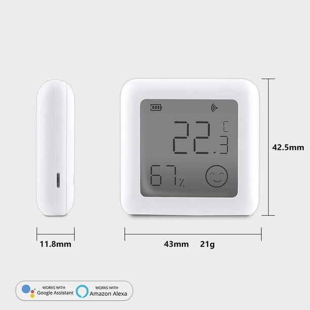 Sensor de humedad y temperatura para el hogar inteligente Tuya alimentado por batería compatible con Bluetooth Likrtyny Para estrenar