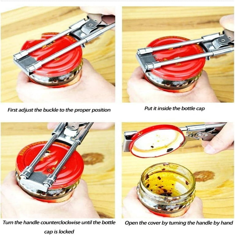 zengxiaoyun Master Jar & Bottle Opener, Adjustable Multifunctional Stainless Steel Can Opener Jar Lid Gripper, Manual, Kitchen Accessorie