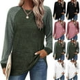 thumbnail image 1 of FAIWAD Hauts Tricotés pour Femmes Manches Longues à Blocs de Couleur Col Rond Léger Pull Décontracté Vêtements Tendance, 1 of 5