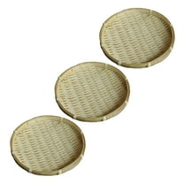 PTOOTP Bamboo Food Serving Tray Pastry Plate Assorted Color 3Pcs