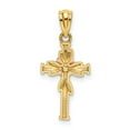 thumbnail image 3 of 14kYellow Rose Gold Cross Flower Design Pendant, 3 of 4