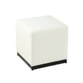 thumbnail image 2 of Cube Ottoman Cream Boucle: Modern Textured Fabric, Matte Black Base, No Assembly Required, 2 of 7