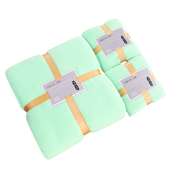 JOGZMZ Velvet Bath Towel Set - Ultra Soft & Super Absorbent, Thick Embossed Design - 1 Large Bath Towel (55"x28") 2 Hand Towels (30"x14") - Perfect for Home, Camping, Holiday Gifts
