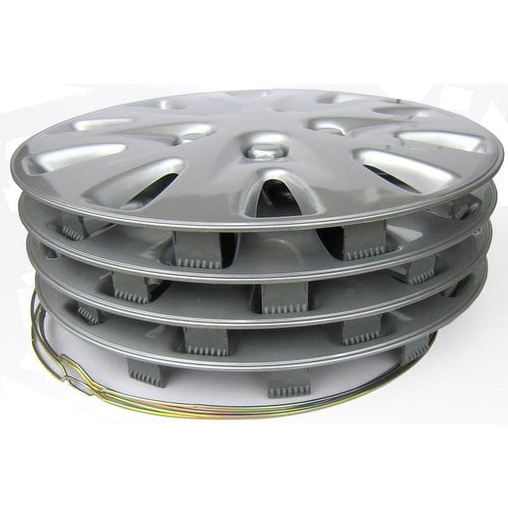Autosmart Silver Alloy W/ Lacquer Finish Wheel Cover, Chrysler Replica, 16", Set of 4