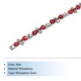 thumbnail image 3 of 1 Yarda Imitación Diamante Adorno, Rojo Cristal Imitación Diamante Cerrar Cadena Adorno para Bricolaje Manualidades, Nupcial Decoraciones, Bolsos Decoración, Costura, 3 of 6