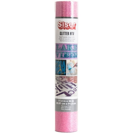 UPC: 0854209008554 | Siser Glitter HTV Vinyl 11.8 X36 Roll-Flamingo