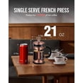 thumbnail image 3 of XC  French Press Coffee Tea Maker Small, Heat Resistant Thickened Borosilicate Glass Stainless Steel Single Serve Brewer, Cold Brew Cafetera Teapot, 21 Ounce 0.6 Liter,Copper, 3 of 6