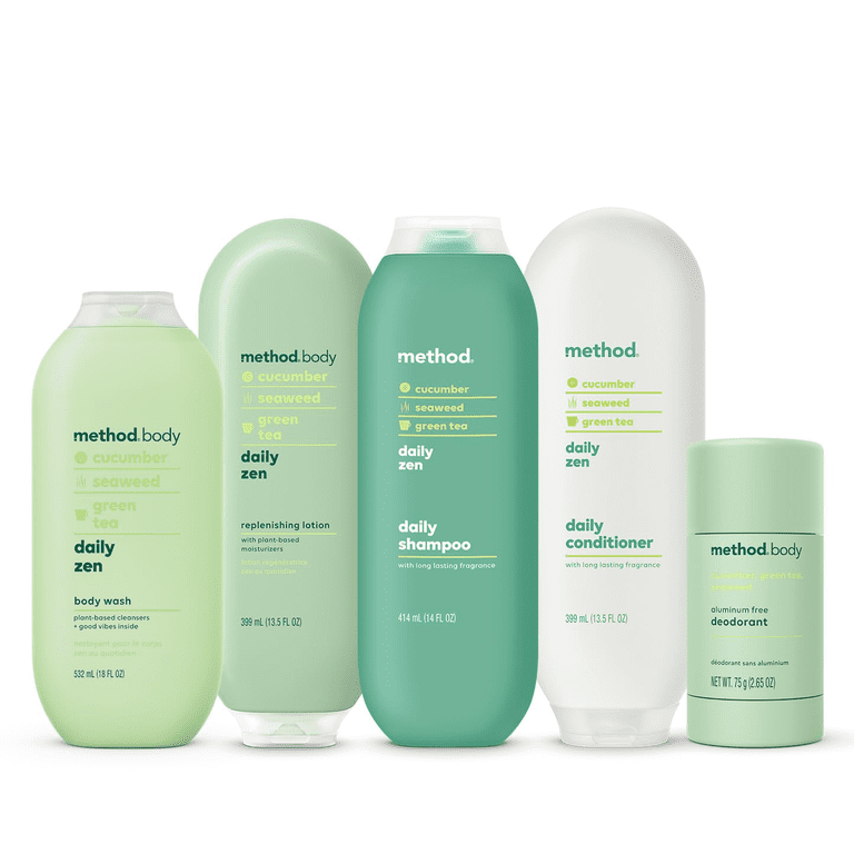 Method Daily Zen Shampoo, 3.4 oz Travel Size Bottles, 3-Pack
