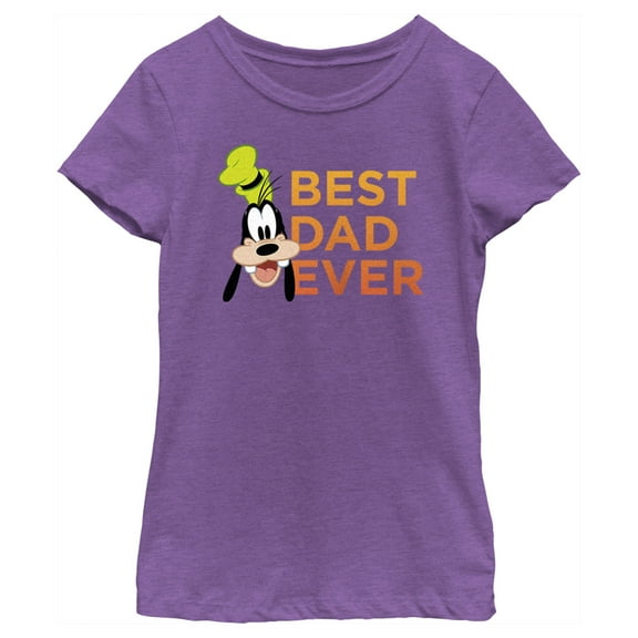 Girl's Mickey & Friends Father's Day Best Goofy Dad Ever  Graphic Tee Purple Berry X Small