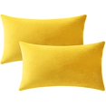 thumbnail image 1 of Chenchen Lumbar Pillow Covers 12x20 Yellow: Pack of 2 Cozy Soft Velvet Rectangular Modern Luxury Decorative Throw Pillow Cases for Sofa Couch Living Room Bed Home Decor, 1 of 1