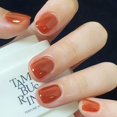 thumbnail image 1 of Caramel Colour Fall Press on Nails Short, Nails Press on Solid Colour Square Fake/False Nails with Press ons Designs Acrylic Press on Nails Gloss Artificial Nails Stick on Nails for Women, 1 of 1