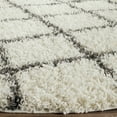 thumbnail image 6 of SAFAVIEH Dallas Jerrie Geometric Shag Area Rug, Ivory/Dark Grey, 6' x 6' Round, 6 of 8