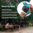 thumbnail image 4 of Horse Fly Mask Uv Protection Horse Fly Mask With Ears Net/forelock Hole/reflective Trim Stretchy Fly Mask For Horse Breathable Fine Mesh/eye Dart/hook, 4 of 5
