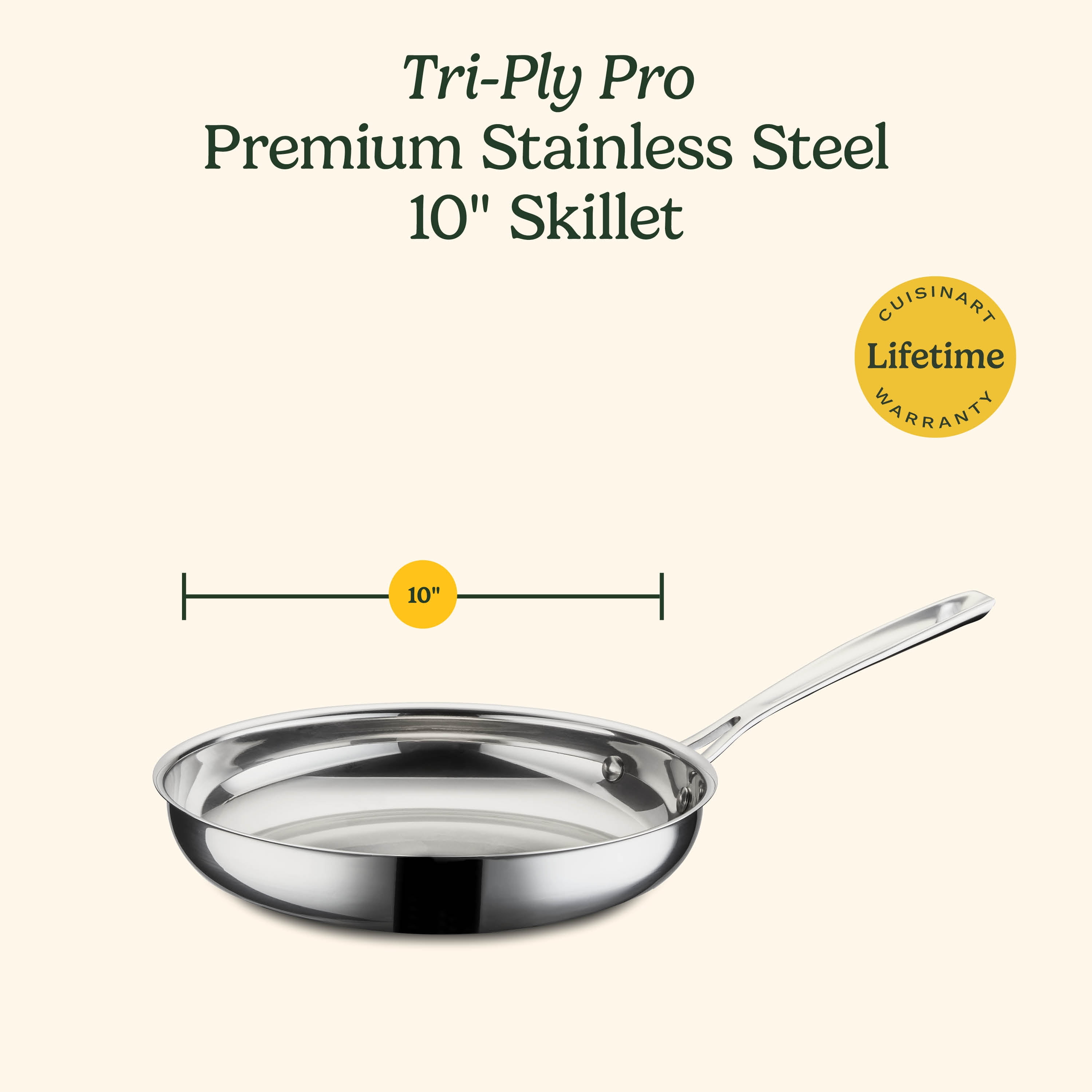 Cuisinart Tri-Ply Pro Premium 10" Stainless Steel Skillet