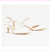 Marc Fisher Patent Pointy Toe Pumps- Caly White 6 M