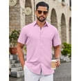 thumbnail image 2 of COOFANDY Button Down Shirt for Men Short Sleeve Casual Shirts Wrinkle-Resistant Stretch Modern Dress Shirt, 2 of 6
