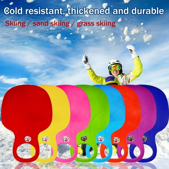 Snow Sled,Outdoor Winter Plastic Skiing Boards Snow Grass Sand Board Ski Pad Snowboard for Kids and Adults’ Family Holiday Winter Activity