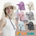 thumbnail image 7 of SUN CUBE Women Sun Hat Neck Flap Cover, UV Protection Wide Brim Fishing Hat, Ponytail Hole Hiking Hat, Foldable Beach Cap Gardening Camping Outdoor Safari Hat, Summer Travel Gifts UPF 50+, Dark Gray, 7 of 7