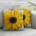 thumbnail image 3 of Qinduosi Throw Pillow Covers Yellow Flower Pillow Cover White Yellow Pillowcover Soft Double Side Print Sofa Linen Square Throw Pillowcovers" inch for Living Room Bedroom Car Decor, 3 of 5