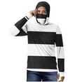 thumbnail image 2 of S-5X Plus Size Mens Big & Tall Shirts Long Sleeve Sun Protection Hoodies with Masks Pullover Color-Block Casual Hiking Cooling UV T-Shirts, 2 of 5