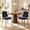 Navy Blue, variant on Pinmoco Upholstered Dining Chairs Set of 2, Corduroy Kitchen Chairs with Padded Seat, Metal Legs, Beige