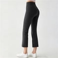 thumbnail image 6 of Mifsaly Capri Yoga Pants for Women High Waisted Cropped Flare Leggings Soft Stretchy Flattering Fit Athletic Workout Casual Work Office Capris Gray,XXXXL, 6 of 6
