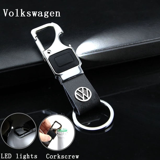 Volkswagen VW Logo Coche Llavero Aleación LED Luz Espiral Cintura Colgante Hebilla Metal Accesorios Para Beetle Golf Jetta Passat Polo Tiguan Scirocco Vento Phaeton Bora