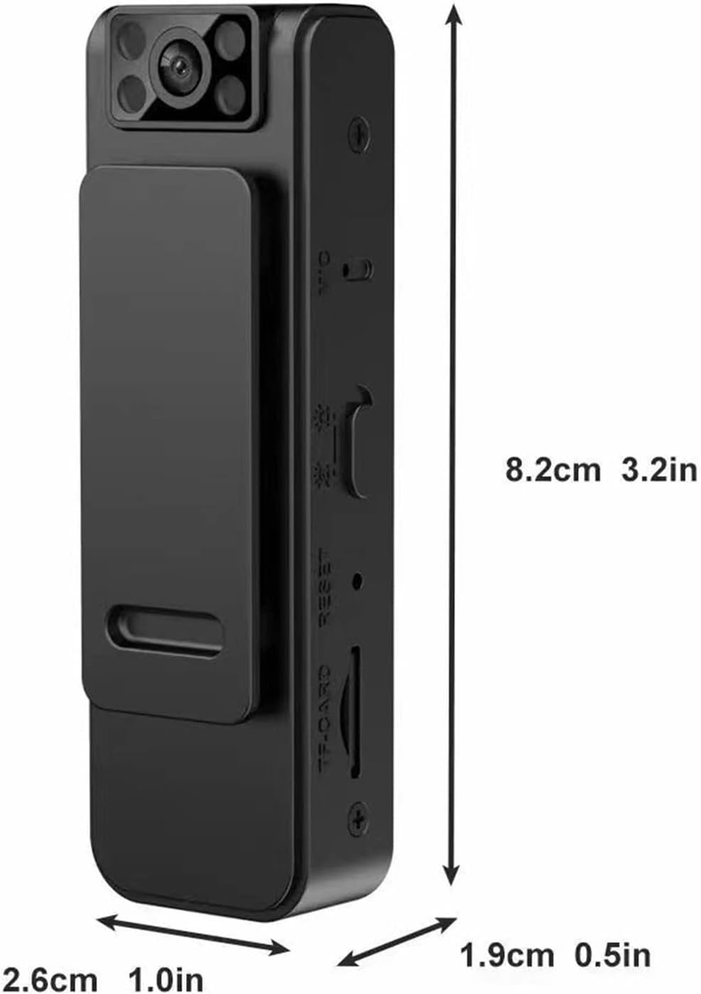 Lindbes New HD 1080P Noise Reduction Camera - 180° Rotatable Lens  HD 1080P Body Worn Camera  Convenient Back Clip Night Vision Recorder  8 Hours Video Recording (WiFi Version)