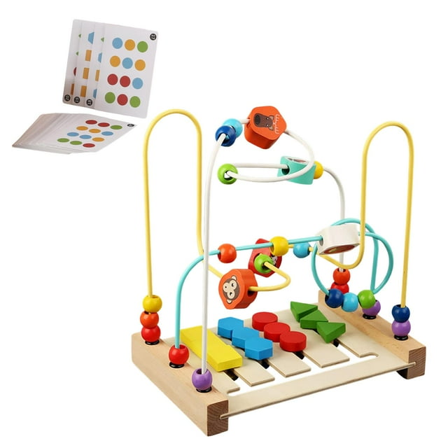 Laberinto de de juguete, actividad de clasificación multicolor, juguete educativo de doble cara, , juguete circular educativo para dormitorio interior Estilo D Yotijar juguetes de laberinto de cuentas