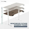 thumbnail image 3 of MotionGrey - 55 x 24 Inch Electric Motor Height Adjustable Standing Desk, Office Ergonomic Stand Up Desk, Adjustable Computer Sit Stand Desk Stand - White Frame Single Motor with Dark Brown Table Top, 3 of 8