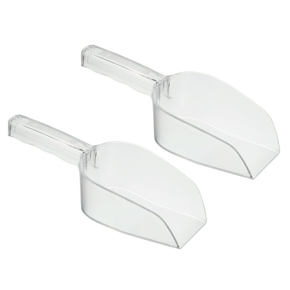 Uxcell PC 11.02x3.43" Small Flour Cereal Sugar Handle Shovel Scoop, Clear 2 Pack