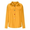 thumbnail image 5 of Womens Fall Clothes, Long Sleeve Shirts for Women Casual Loose Fit Solid Color Lapel Button Down Dressy Blouses, 5 of 6