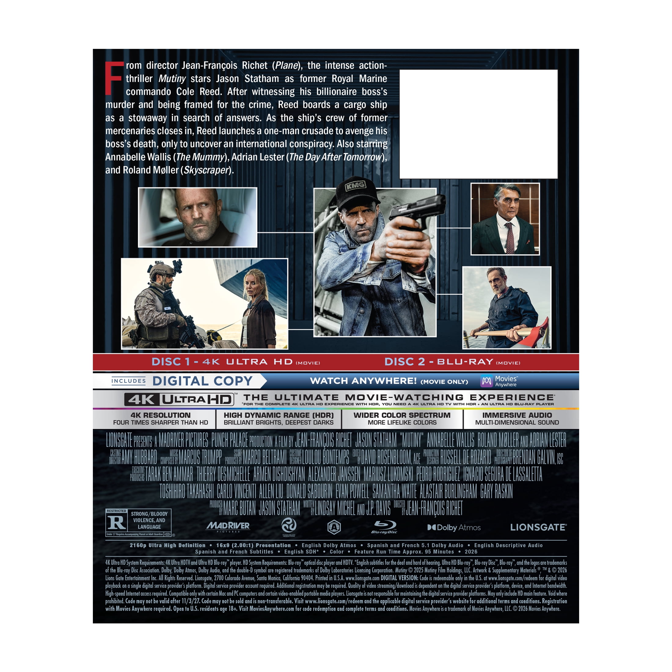 Mutiny (2026) (4K + Blu-ray + Digital Copy) Lionsgate, Action