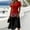 08-Red, variant on Women Smooth Polyester Wrap V Neck Short Sleeve Floral Print High Waist Split Hem Casual Midi Dress 05-Gray M