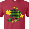 thumbnail image 4 of Inktastic St. Patrick's Day Plaid Green and Yellow Shamrocks T-Shirt, 4 of 5