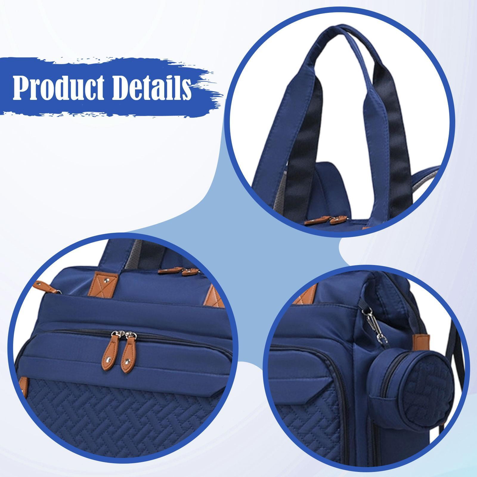 LeeQinersw Diaper Bag Backpack Travel Bag Large Capacity Wear Resistant with Shoes Compartment Pacifier Case for Clothes Trip Essentials Blue