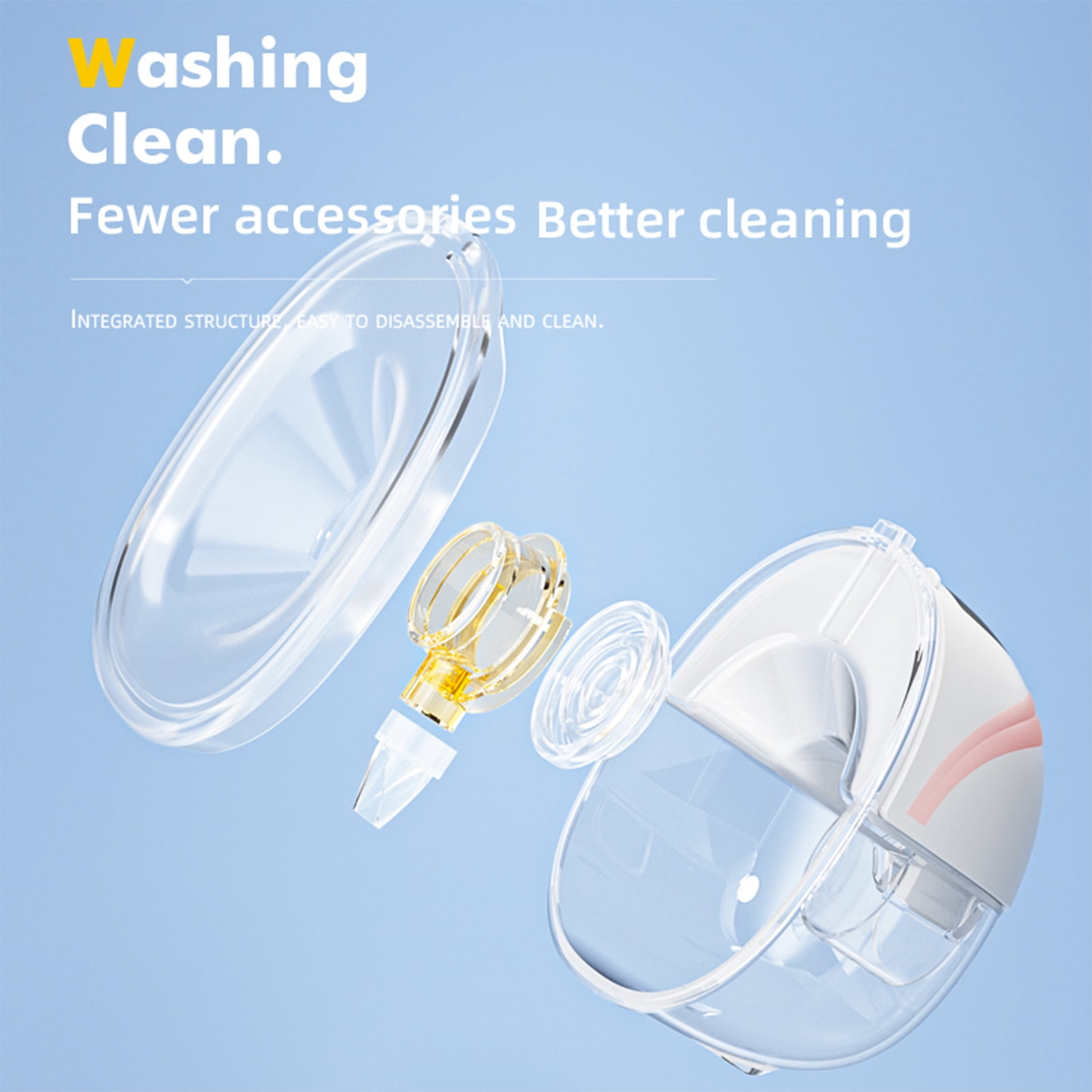 NFTIGB Hands-Free Wearable Breast Pump, Electric Wireless Portable Breastpump with 3 Modes and 9 Suction Levels, 240ml Capacity (8.11 oz), Includes 4 Flange Sizes, 1200mAh Battery, White/Pink