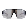 thumbnail image 1 of Mens Xloop Half Rim Oversize Shield Sharp Plastic Sunglasses Matte Black Orange Silver Mirror, 1 of 4