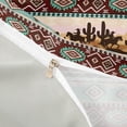 thumbnail image 4 of Erosebridal Rustic Farmhouse Aztec Duvet Cover Set, Western Cowboy Bedding Full, Teal Pink Black, Gray Reversible 3-Piece, 1 Duvet Cover and 2 Pillowcases (No Comforter), 4 of 6
