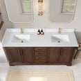 thumbnail image 4 of Tokyo 72" Double Bath Vanity in Aged Dark Brown Oak with Silk White Quartz Stone, 4 of 18