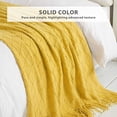 thumbnail image 5 of Fringed t-ullfilt linen, solid color and scottish-nordic yellow, blanket, fashion, soft blanket sofa decorative throws 130*200+15CM sh, 5 of 5